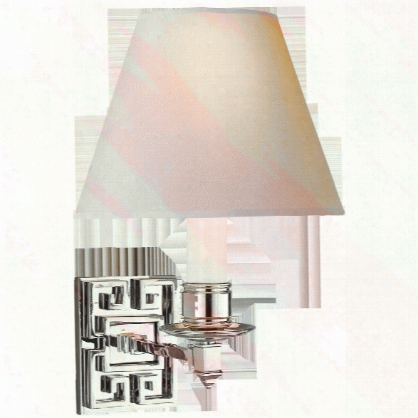 Abbot Single Arm Sconce In Various Finishes W/ Natural Paper Shade Design By Alexa Hampton