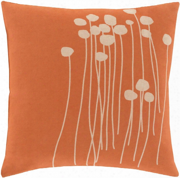 Abo Pillow In Bright Orange & Beige Design By Lotta Jansdotter