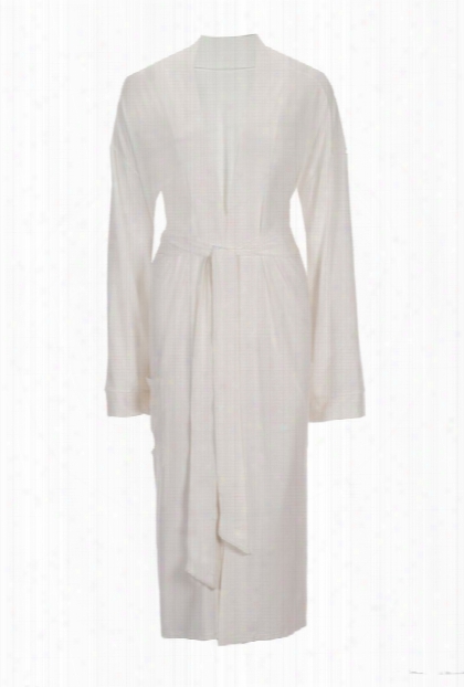 Bamboo Viscose Robe In Ivory Design  By Igh
