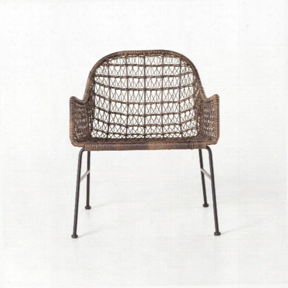 Bandera Outdoor Woven Club Chair In Distressed Grey