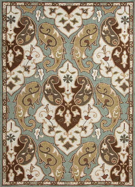 Barcelona Collection Hoja Rug In Sea Blue Design By Jaipur