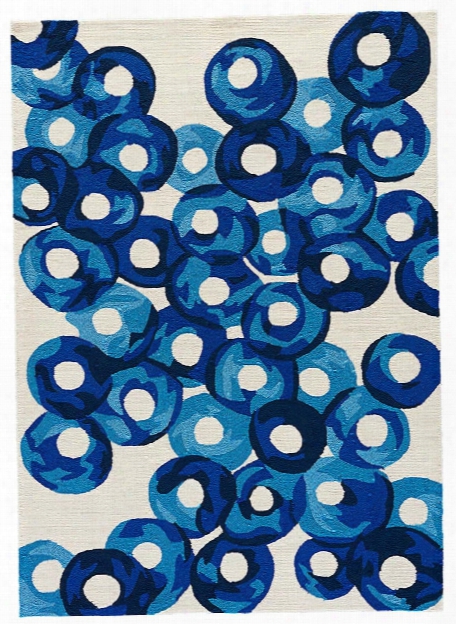 Barcelona I-o Rug In Papyrus & Blue Nights Design By Jaipur