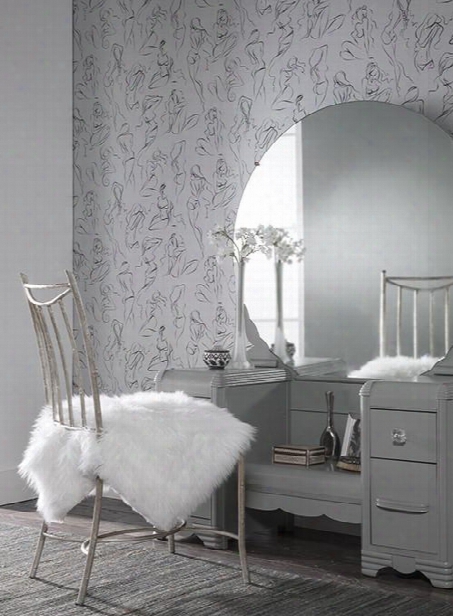 Barely There Wallpaper In Silver And Black Design By York Wallcoverings