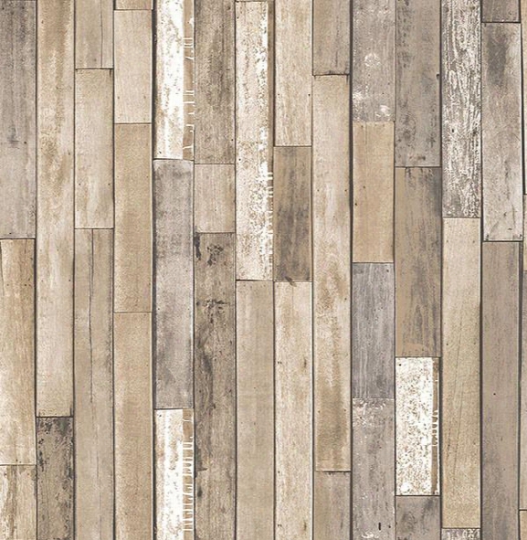 Barn Board Brown Thin Plank Wallpaper From The Essentials Collection By Brewster Home Fashions