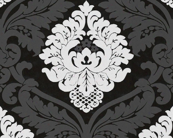 Baroque Floral Wallpaper In Black And White Design By Bd Wall