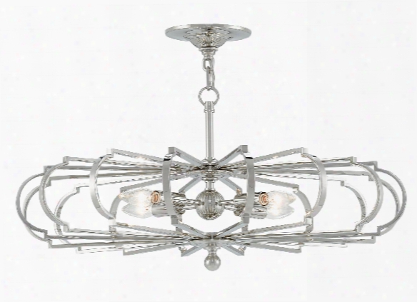 Bascom Chandlier In Nickel Design By Currey & Company