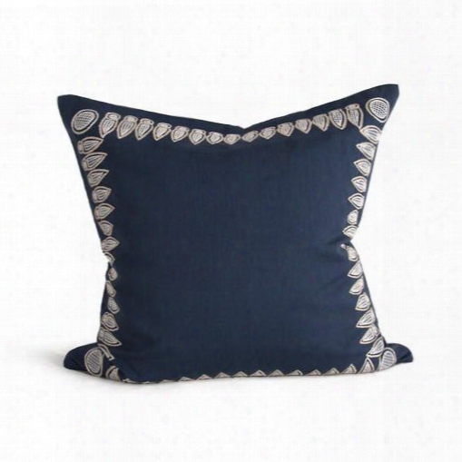 Basilica Pillow In Stormy Blue & Bone Design By Bliss Studio