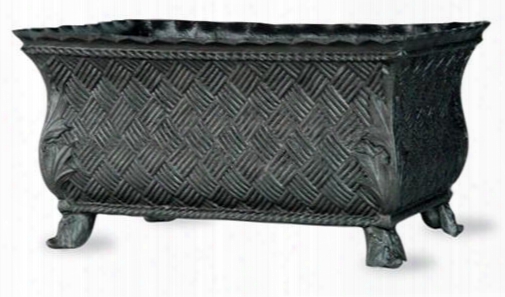Basket Weave Trough In Faux Lead Finish Design By Capital Garden Products