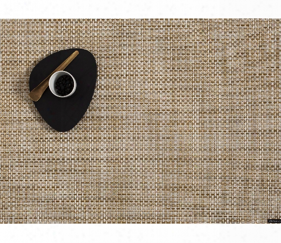 Basketweave Rectangle Placemat In White & Gold Design By Chilewich
