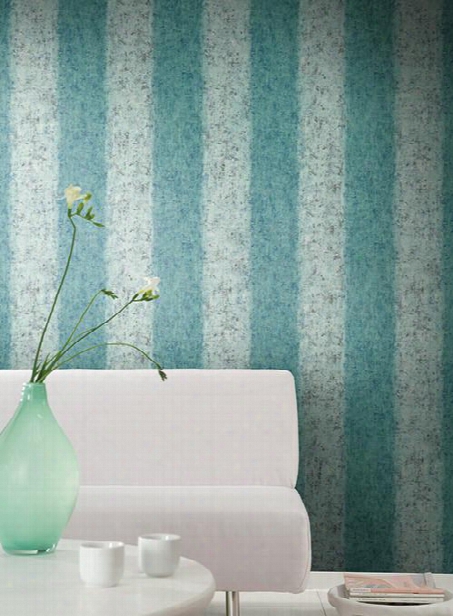 Batik Ogee Stripe Wallpaper In Aqua Design By Carey Lind For York Wallcoverings