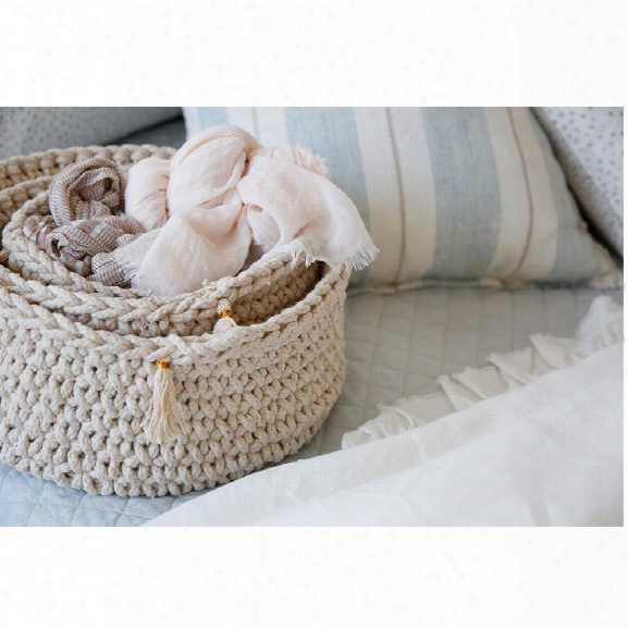 Baya Hand Woven Baskets In Ivory Design By Pom Pom At Home