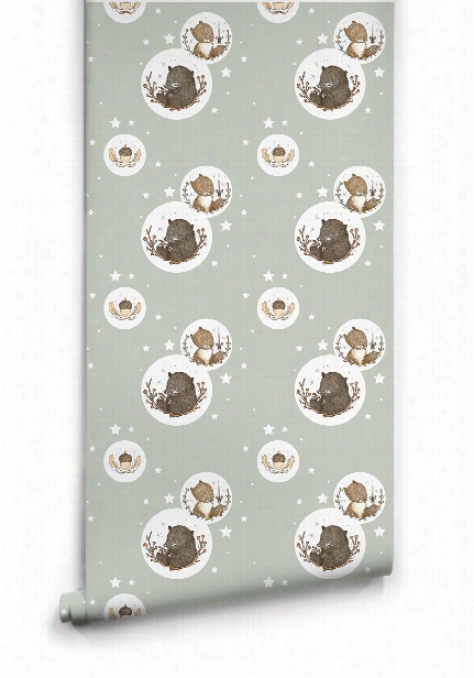 Bear & Squirrel Wallpaper By Muffin & Mani For Milton & King