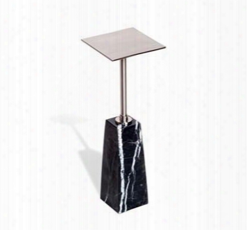 Beck Square Drink Table In Black / Nickel Brass Design By Interlude Home