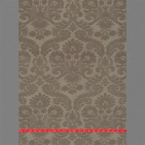 Beige Elizabeth Damask Velvet Flocked Wallpaper Design By Burke Decor