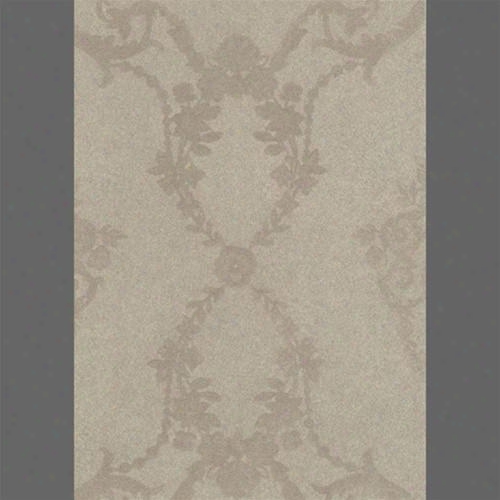 Beige Neoclassic Urns Damask Velvet Flocked Wallpaper Design By Burke Decof