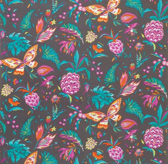 Sample Habanera Fabric In Cacao And Turquoise By Matthew Williamson For Osborne & Little