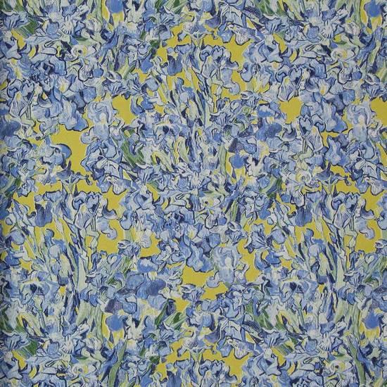 Sample Irises Wallpaper In Blue Yellow From The Van Gogh Collection By Burke Decor