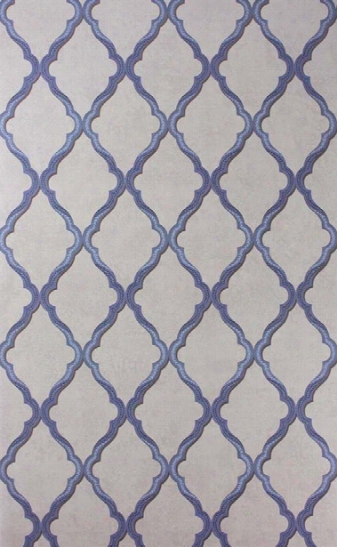 Sample Jali Trellis Wallpaper In Blue And Stone By Matthew Williamson For Osborne & Little