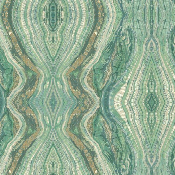 Sample Kaleidoscope Wallpaper In Aqua By Antonina Vella For York Wallcoverings