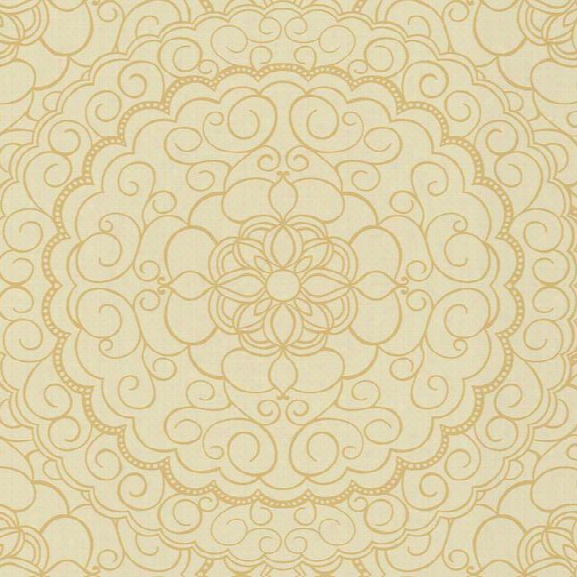 Sample Karma Wallpaper In Beige Design By Candice Olson For York Wallcoverings