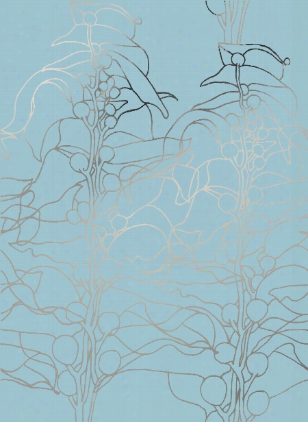 Sample Kelp Forest Wallpaper In Pacific Teal By Audrey Tommassini