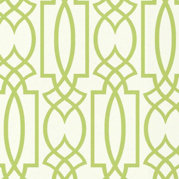 Sample Large Lattice Wallpaper In Green And White Design By Carey Lind For York Wallcoverings