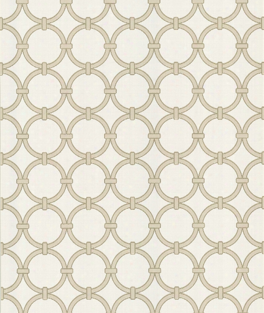 Sample Lazo Round Chain Link Wallpaper In Beige By Brewster Home Fashions