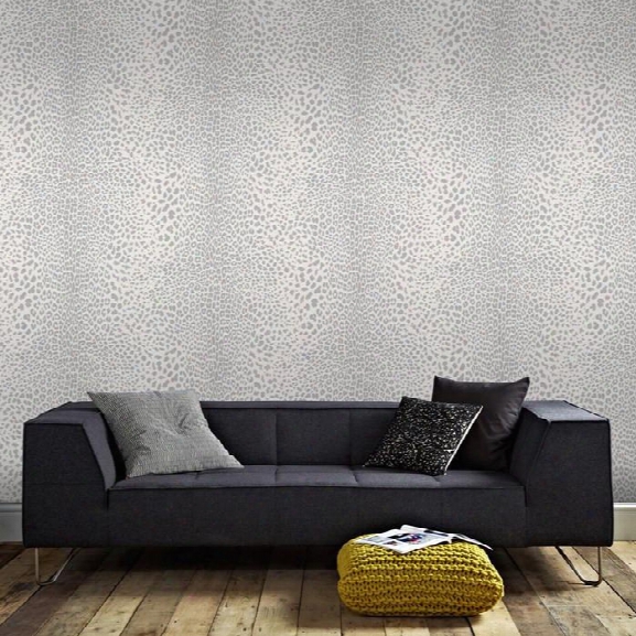 Sample Leopard Wallpaper In White And Silver Design By Graham & Brown