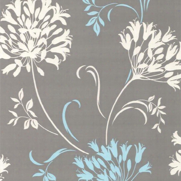 Sample Nerida Floral Silhouette Wallpaper In Light Gray Design By Brewster Home Fashions