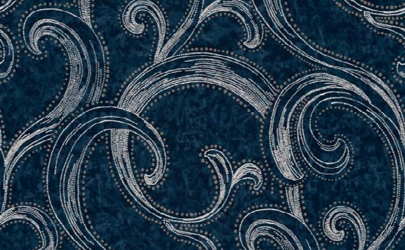 Sample Of Abstract Swirl Wallpaper In Blue- Seabrook Designs