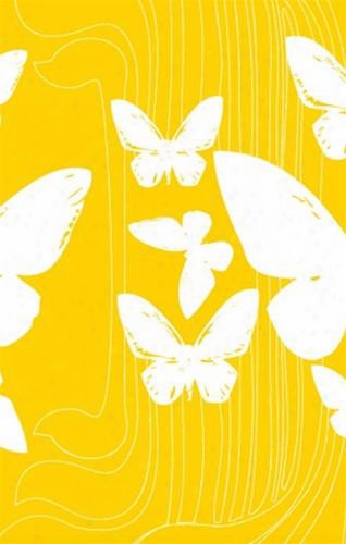 Sample Of Butterflies Wallpaper In Yellow And White- Kreme