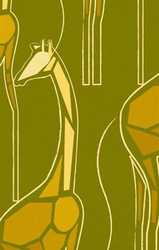 Sample Of Cutpaper Giraffe Wallpaper In Goldenrod, Yellow And Citron - Kreme