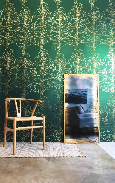 Sample Of Kelp Forest In Emerald Gold By Audrey Tommassini