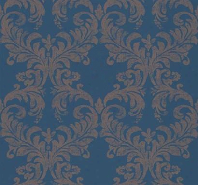 Sample Of Leaf Damask Wallpaper By York Wallcoverings