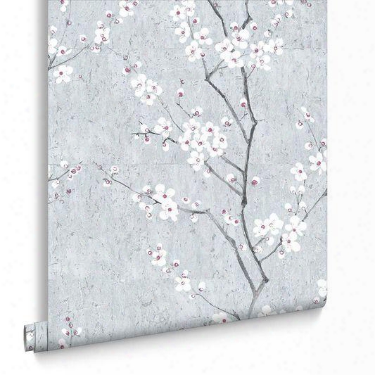 Sample Sakura Wallpaper In Pale Bl Ue From The Kyoto Collection By Graham & Brown
