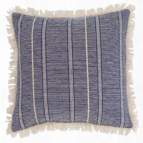 Samson Navy Woven Cotton Decorative Pillow Design By Dash & Albert