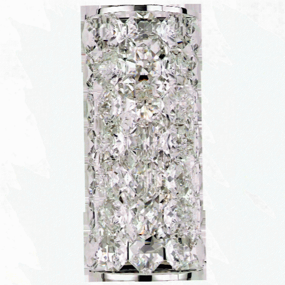 Sanger Long Sconce In Polished Nickel W/ Crystal Design By Aerin