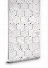 Sample Marble and Copper Tiles Wallpaper from the Kemra Collection design by Milton & King