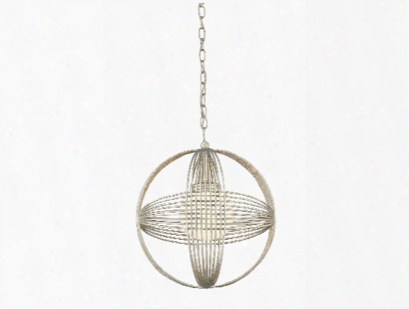 Circulaire Pendant In Silver Leaf Design By Currey & Company