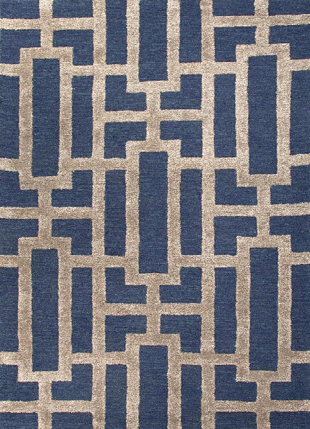 City Collection Dallas Rug In Deep Navy & Dark Gray Design By Jaipur