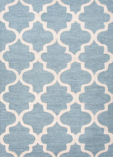 City Collection Miami Rug In Aegean Blue & White Design By Jaipur