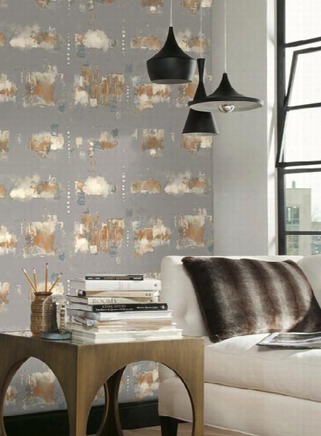 City Lights Wallpaper In Grey And Brown Design By Carey Lind For York Wallcoverings