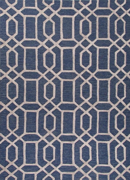 City Rug In Majolica Blue & Silver Grey Design By Jaipur