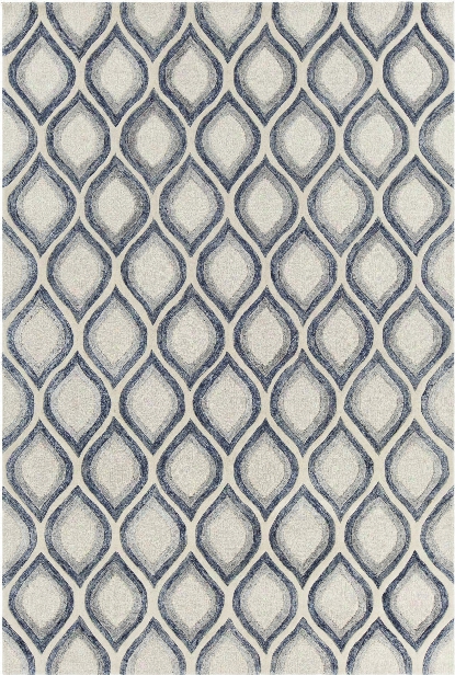 Clara Collection Hand-tufted Area Rug In White, Grey, & Blue Design By Chandra Rugs