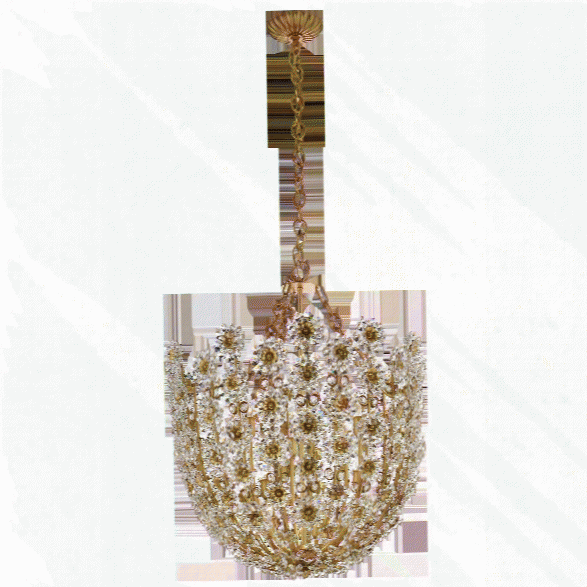 Claret Tall Chandelier In Gild W/ Crystal Design By Aerin