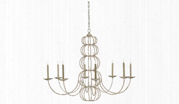 Clarion Chandelier In Majestic Silver Leaf Design By Currey & Company