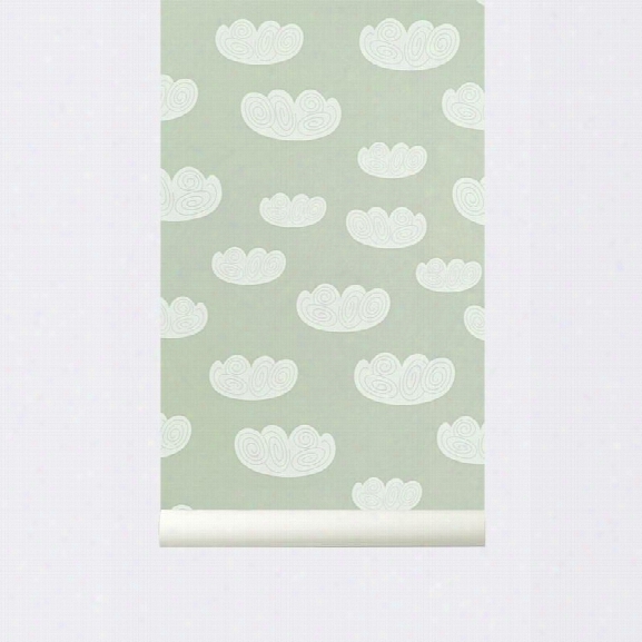 Cloud Kid's Wallpaper In Mint Design By Ferm Living