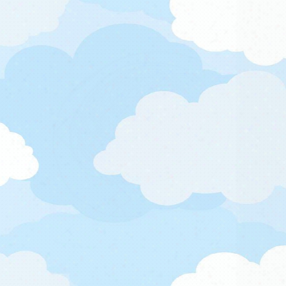 Cloud Sidewall Wallpaper In Soft Blue By York Wallcoverings