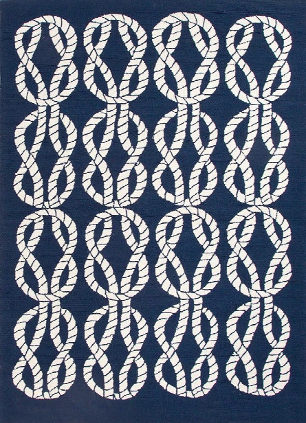 Coastal Living Collection Roped In Rug In Blue Design By Jaipur