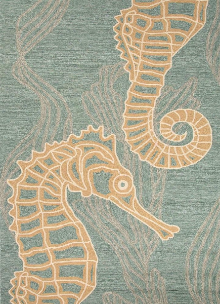 Coastal Living Collection Sea Horsing Around Rug In Light Blue Design By Jaipur